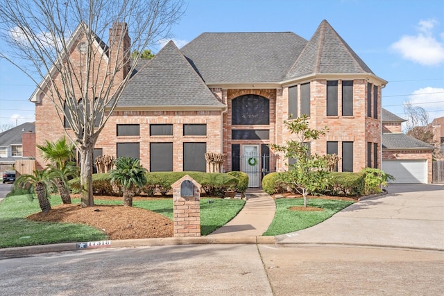 view of front of property featuring a front lawn