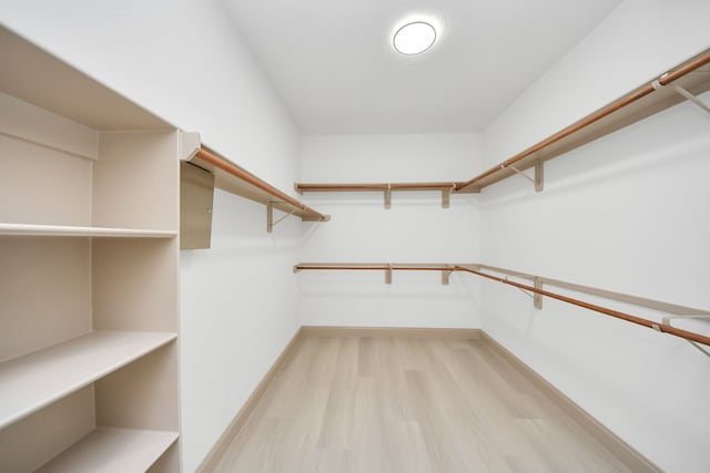 walk in closet featuring light hardwood / wood-style flooring