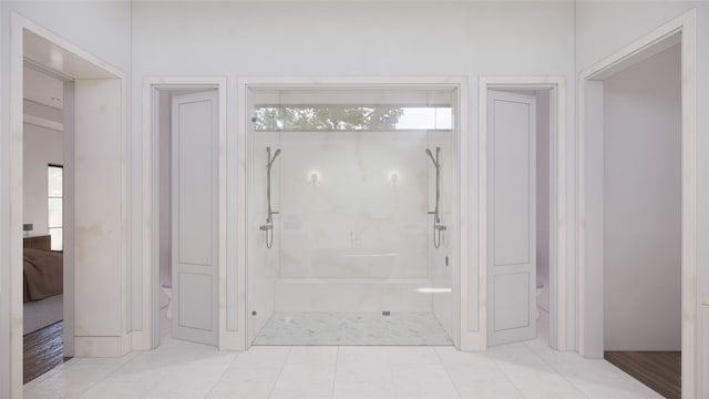 bathroom featuring a shower