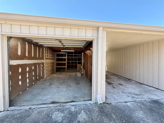 view of garage