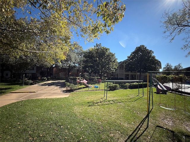 view of yard featuring a playground