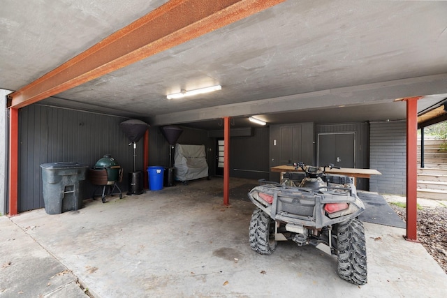 view of garage