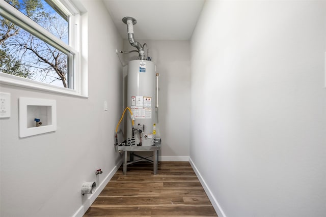 utility room with gas water heater