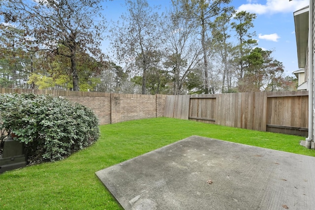 view of yard with a patio area