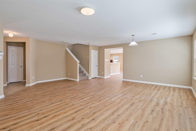 empty room featuring light wood-type flooring