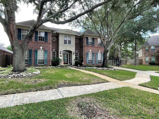 view of front facade with a front lawn