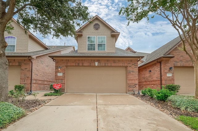 view of front of house with a garage