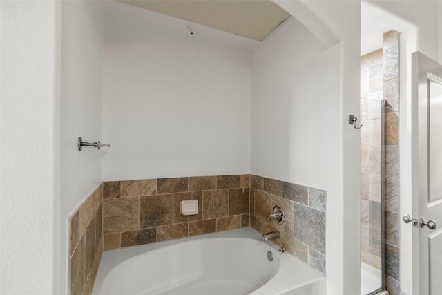 bathroom with plus walk in shower