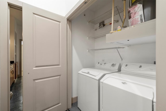 laundry area with washing machine and clothes dryer