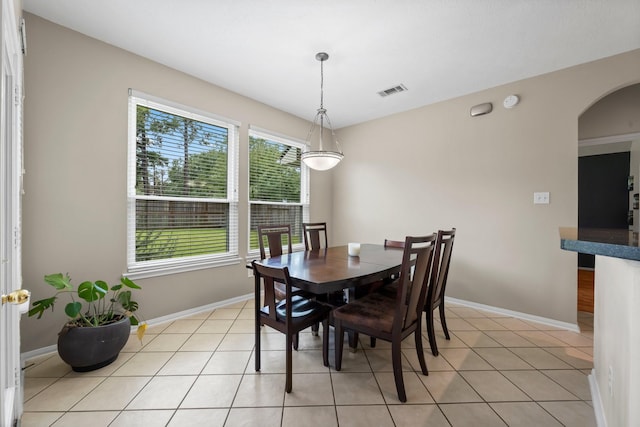 tiled dining area featuring plenty of natural light