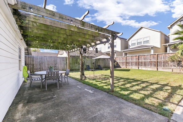 view of patio with a pergola