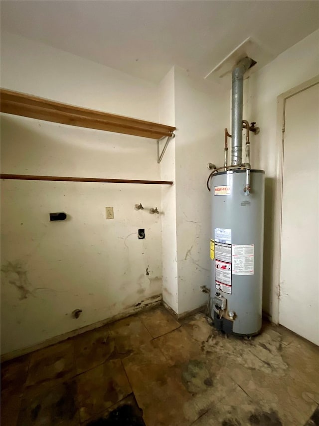 utility room with gas water heater