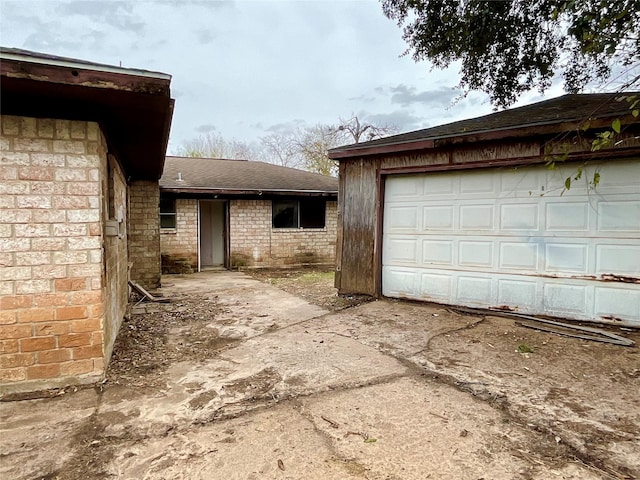 view of garage