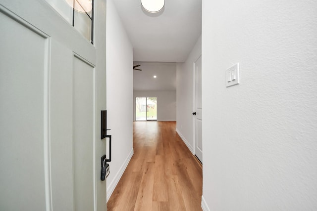 hall featuring light hardwood / wood-style flooring