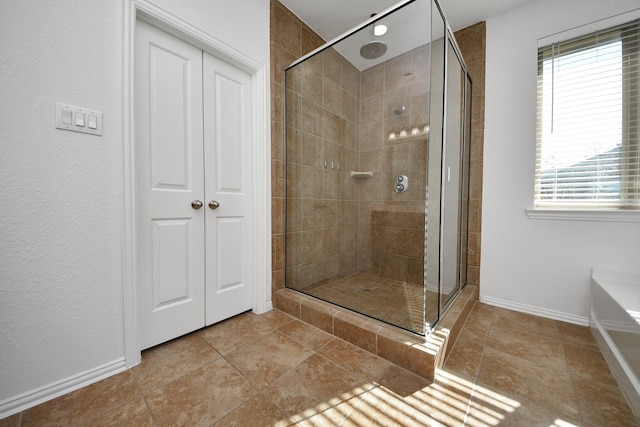 bathroom featuring walk in shower