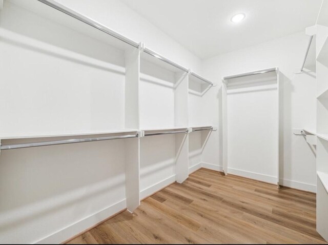 walk in closet featuring wood-type flooring