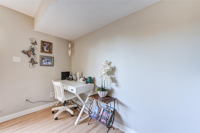 home office featuring wood-type flooring