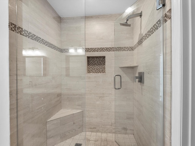 bathroom featuring walk in shower