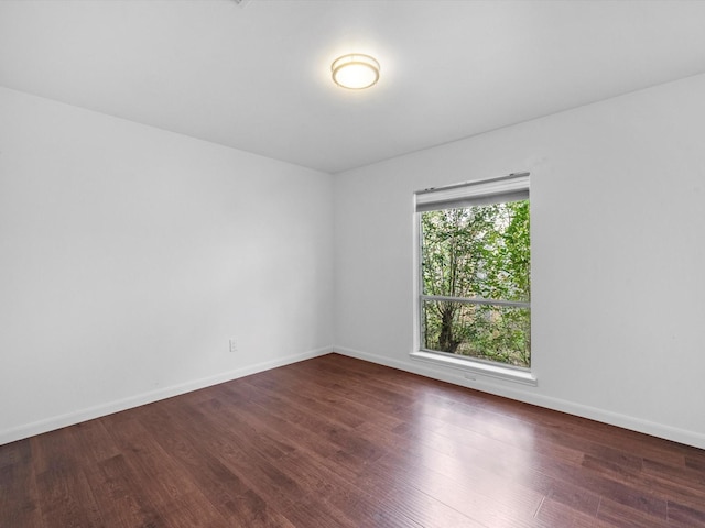 empty room featuring dark hardwood / wood-style flooring