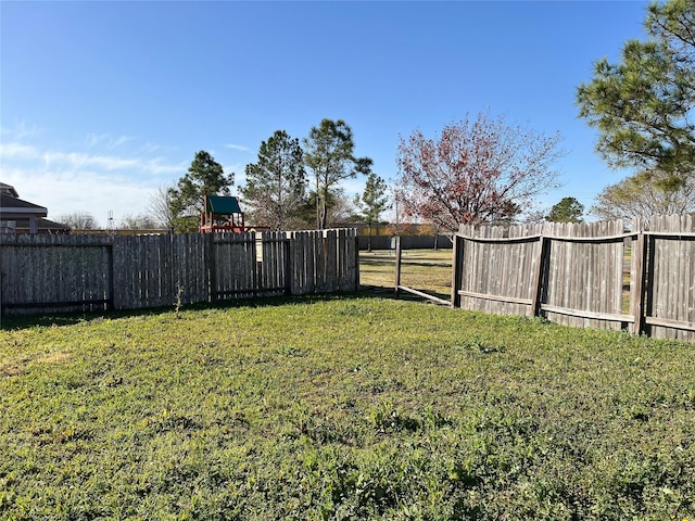 view of yard featuring a playground