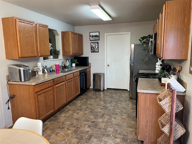 kitchen with black dishwasher