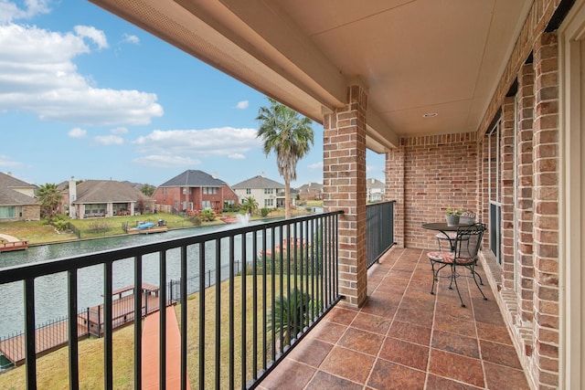 balcony with a water view