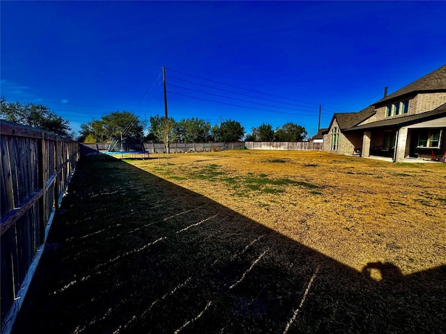 view of yard with a trampoline