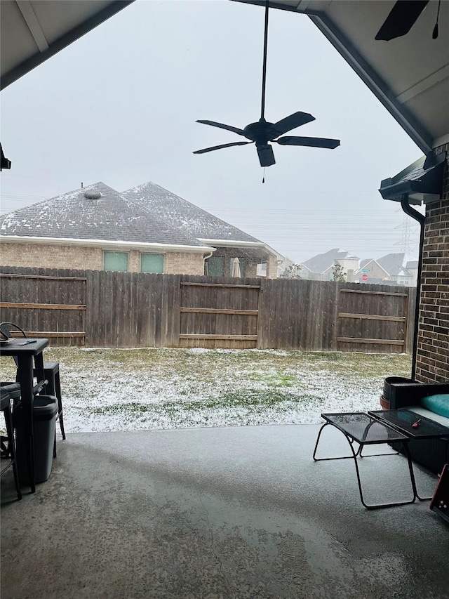 view of patio with ceiling fan