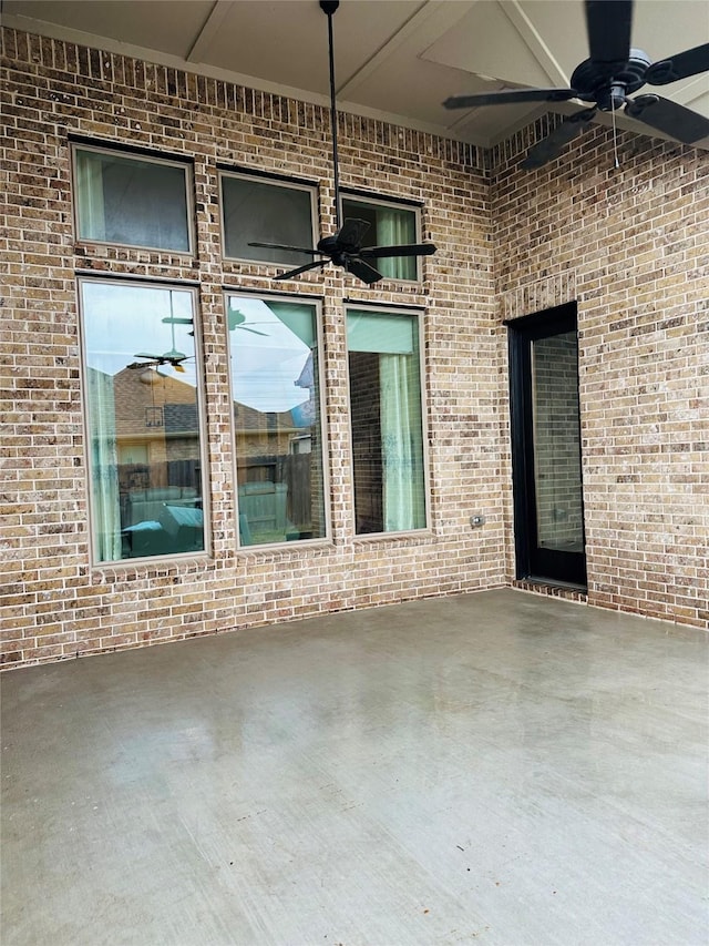 view of patio with ceiling fan