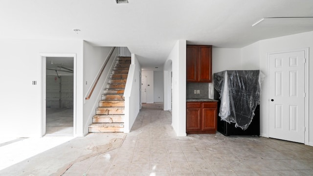 interior space with decorative backsplash