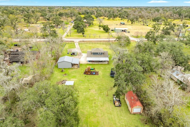 bird's eye view with a rural view