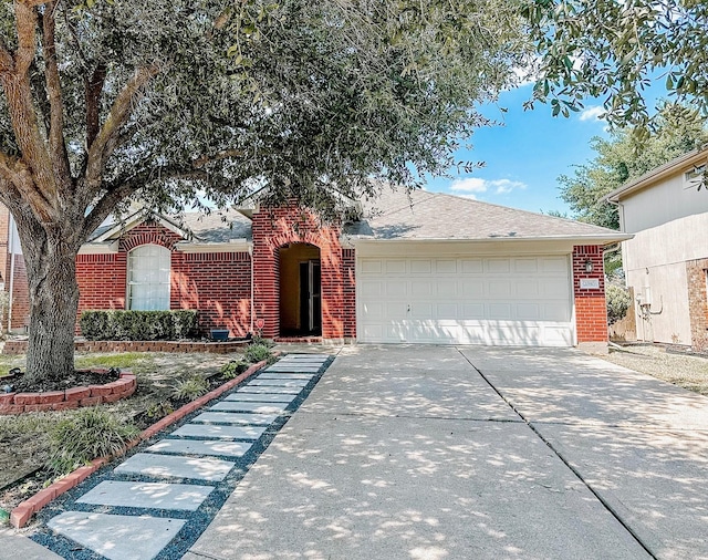 single story home with a garage