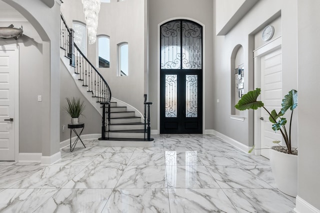 entryway with french doors