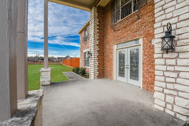 view of patio / terrace with french doors