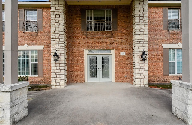 doorway to property with french doors