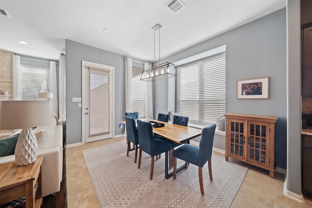 view of tiled dining room