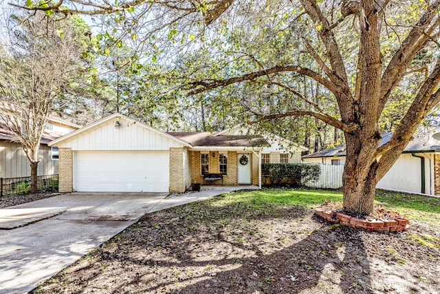 single story home featuring a garage