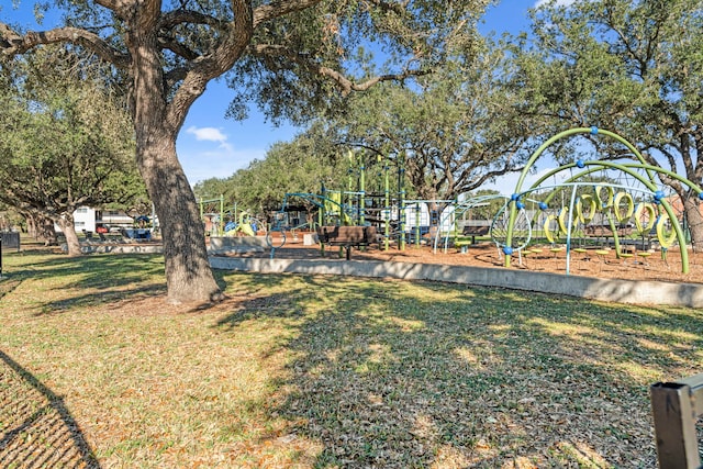 view of yard with a playground