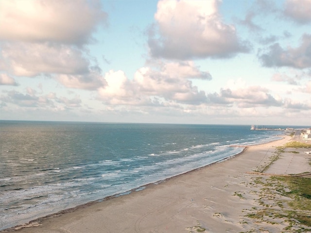 view of water feature featuring a beach view