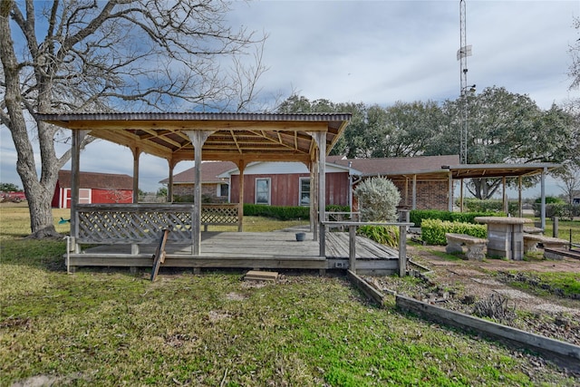 dock area featuring a lawn