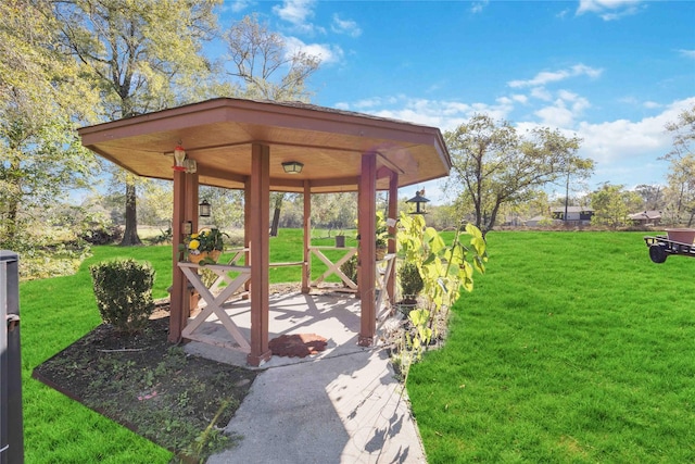 view of yard featuring a gazebo