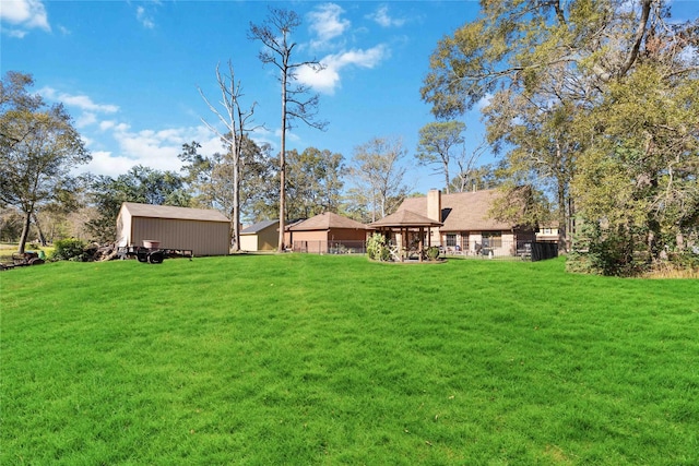 view of yard with a gazebo