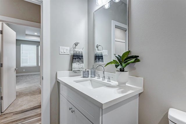 bathroom featuring toilet and vanity