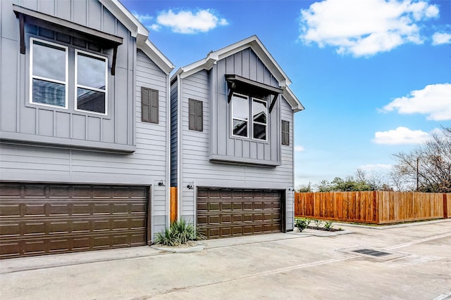 view of home's exterior with a garage