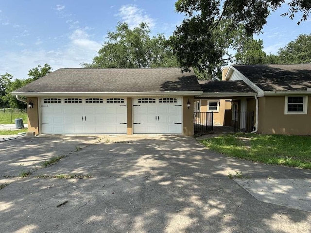 exterior space featuring a garage