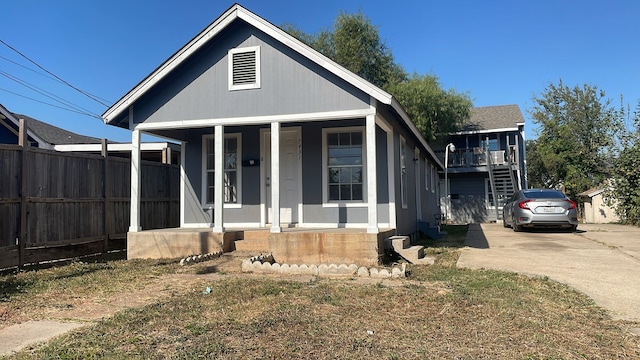 view of front of property with a porch