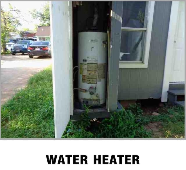 details featuring gas water heater