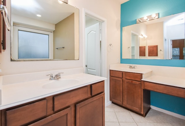 bathroom featuring vanity and tile patterned flooring