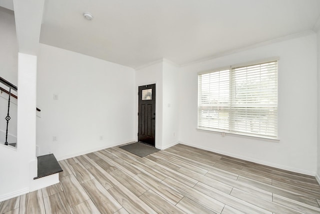 interior space with ornamental molding