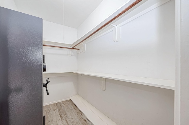 spacious closet featuring light hardwood / wood-style flooring